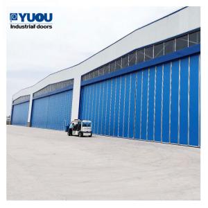 Wholesale Airplane Bi Fold Hangar Door Exterior Hot Dip Galvanized Steel 22m Height 550W Motor from china suppliers