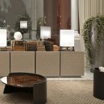 Leather 0.45m Cabinet Console Table Titanium Living Room TV