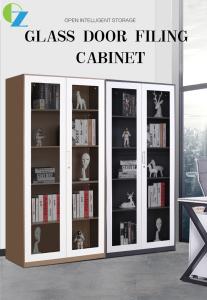 Wholesale 1mm Thickness Two Glass Door Filing Cabinet Swing Door Storage Cupboard from china suppliers