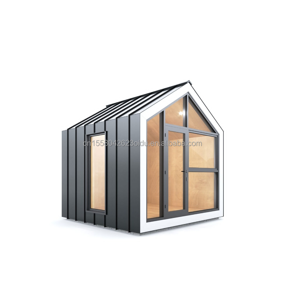 Modern Triangular Resort Hotel Prefab Container House with One Bed Bathroom Kitchen and Garden Features Sandwich Panel Door