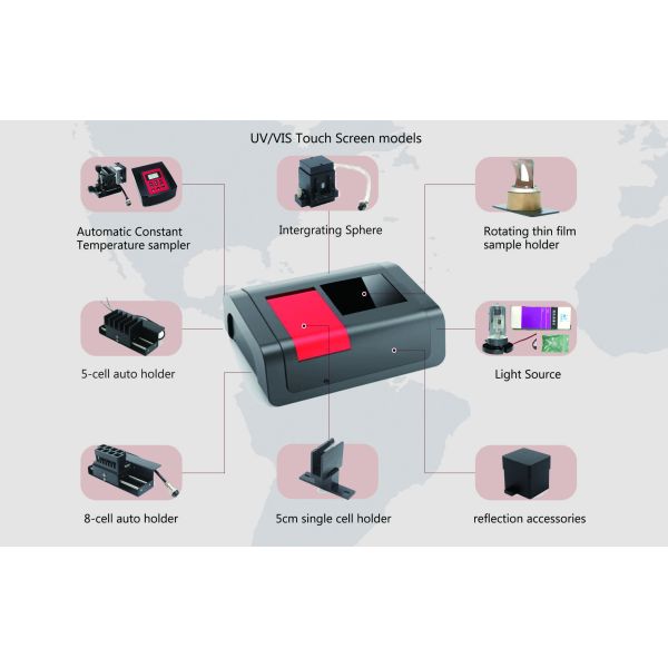 Lcd Touch Screen Spectrophotometer Double Beam 190-1100nm