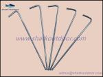 7" Zinc plated steel round wire tent pegs