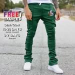 OEM Custom Embroidery Print Logo Slim Fit 100 Cotton Heavyweight Stacked Flared
