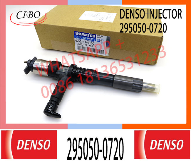 Neutral Diesel Fuel Common Rail Injector 295050-0720 6252-11-3100 6252 11 3100 6252113100 For KOMATSU SAA6D125E-6A/6B/7