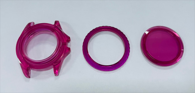 Three-Part Red Sapphire Watch Case for Watch Production Solutions