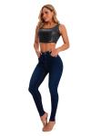 Women Elastic Jeans Pants Spring Slim Fashion High Waist Small Feet Jeans