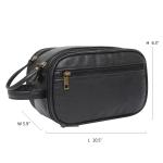 Water Resistant Mens PU Leather Travel Zipper Bag