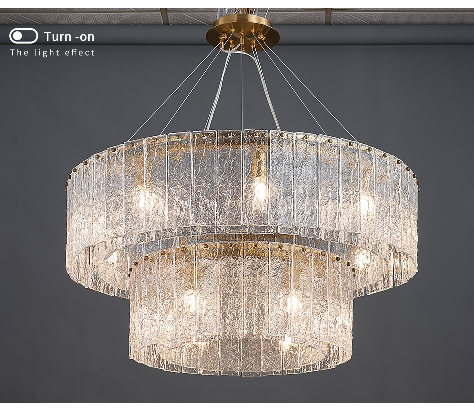 Living room home decor double layer led luxury crystal round chandelier lighting(WH-CY-228)