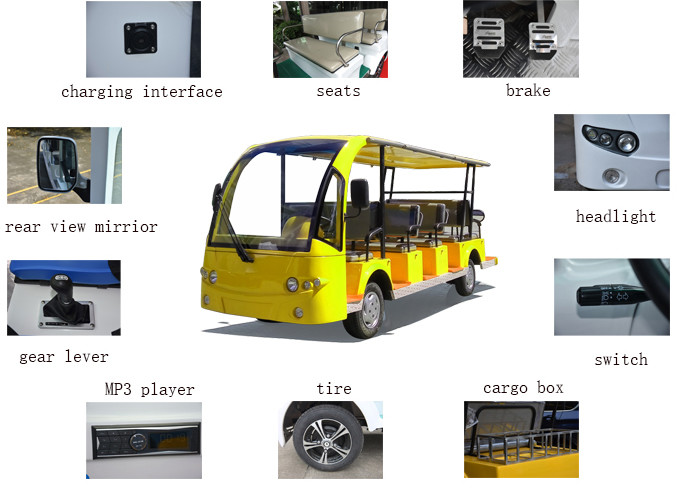 High Performance Electric Sightseeing Car with Spacious Seat For 14 Passengers