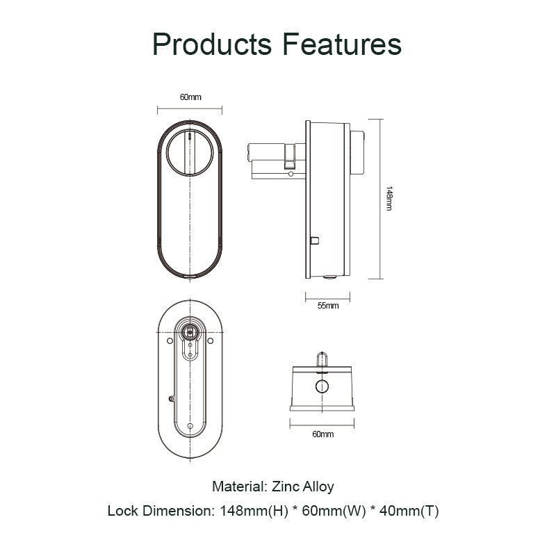 Liliwise Hot Selling Lock Smart Home Indoor Tuya Ttlock Security Digital Lock Wifi Smart Lock With Keyless