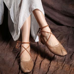 Wholesale S112 Women's shoes autumn money Hui ethnic beauty cross lace women's shoes 2020 autumn new leather temperament single sh from china suppliers