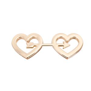 Wholesale Double Heart Arrow Shape Handbag Lock Hardware Pale Gold Color from china suppliers