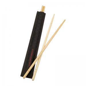 Wholesale Biodegradable Disposable Bamboo Chopsticks with Black Flower Paper Wrapping from china suppliers