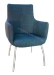 Fabric Upholstered Stainless Dining Chair Livingroom Chair Armrest Chair Leisure