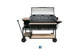 Large Black Wood Pellet Barbecue Grills Steel Structure Restaurant Outdoor Use
