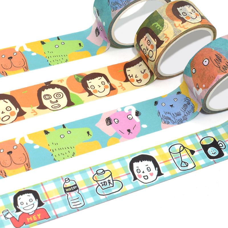 Easy Tear Skinny Cats Masking Washi Tape For Scrapbook Layouts Printed Masking Washi Tape