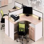Open L Shape Call Center 4 Person Office Cubicle Size 1200*600*1200 Mm