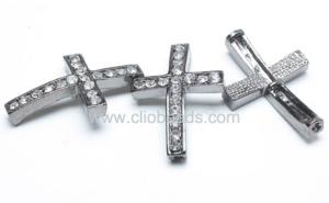 Wholesale Crystal Pave Gun Black Plated Alloy Cross AL13108 from china suppliers