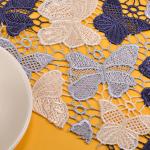100% Polyester Embroidery Flower And Butterfly Designs Knitted Tricot France