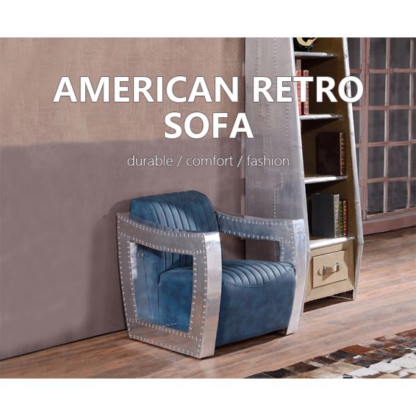 Nidea #8946 Industrial Style Retro Aviator Design Leather Chair Tufted Button for Home Bar for Hotels Cafes BARS