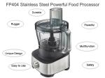 Food Preparation Stainless Steel Food Processor 1000W XL Bowl
