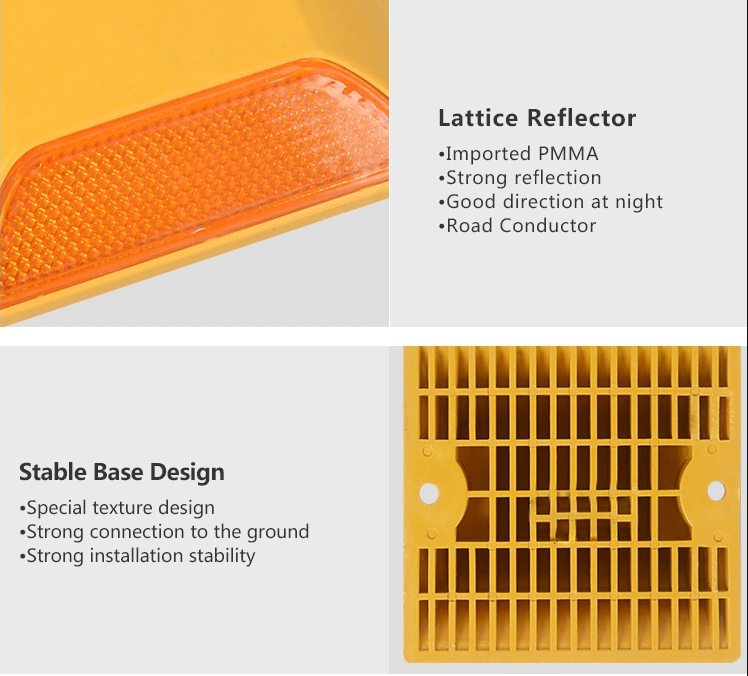 LED Plastic Cat Eye Reflective Light Solar Road Stud Made Of High Visible PVC