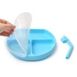 Red Silicone Childrens Plates Unbreakable Silicone Suction Divided Plate