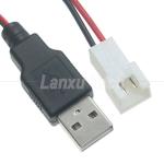 USB Type A Male to JST XH 2.54 Pitch 2 Pin Female Socket Cable