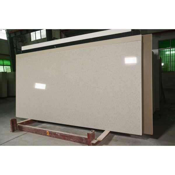 Prefabricated Beige 15MM Carrara Quartz Stone Bathroom Wall Tile