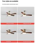 42/52 Inch 3/5 Straight Blades Wooden Leaf Ceiling Fan Remote Control