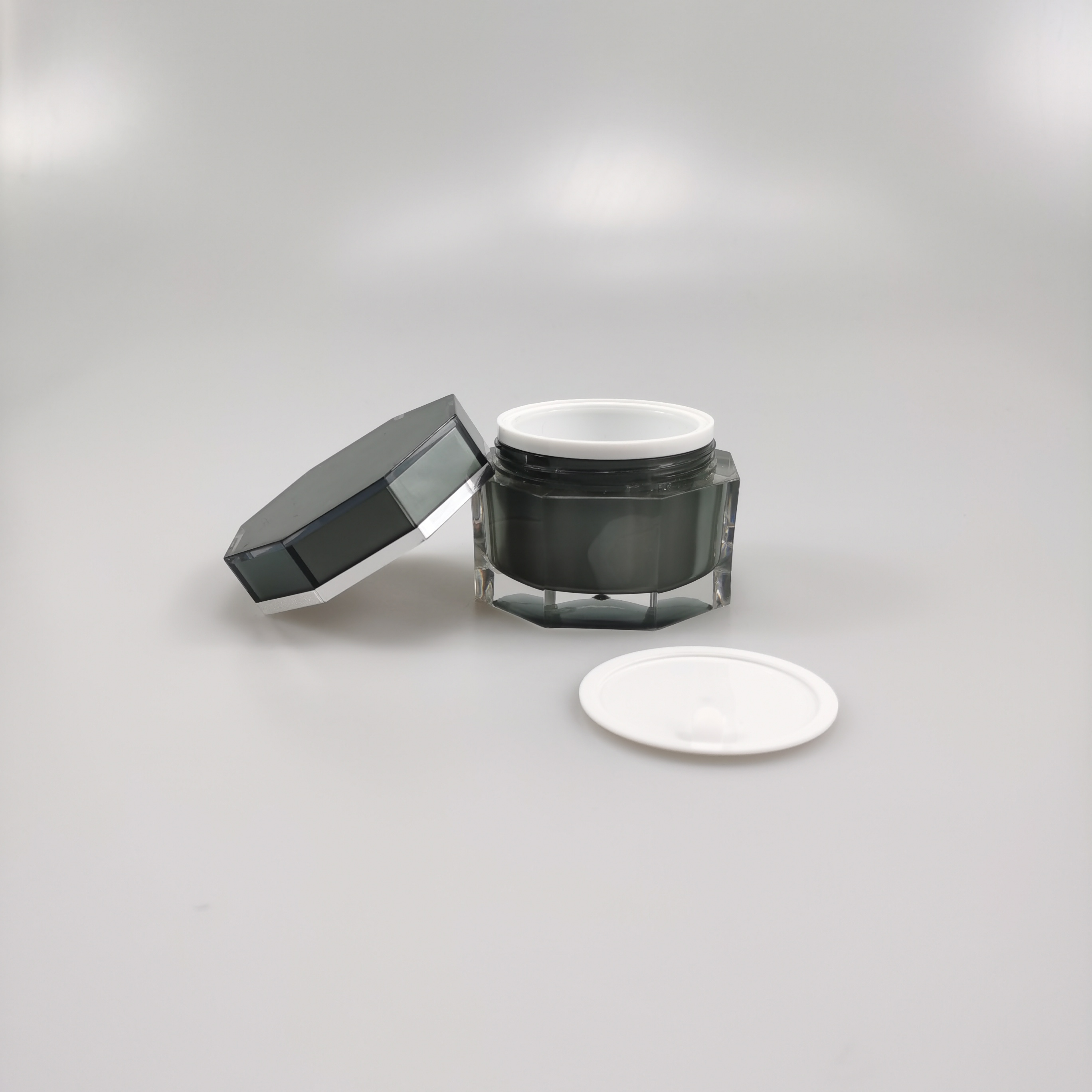 50g 120g 150g 200g Octagonal Shape Acrylic Cream Jar for End Cosmetic Packaging OEM/ODM