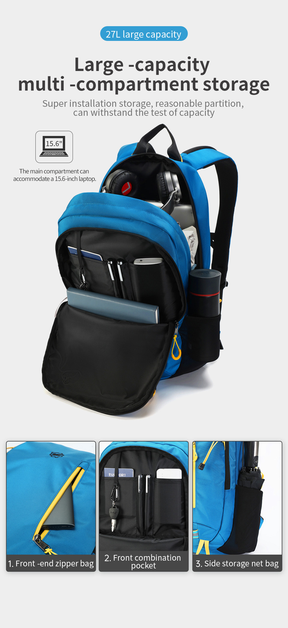 T-B9280 New Trending Waterproof Hiking Backpack Mountaineering Bag With Reflective Strip