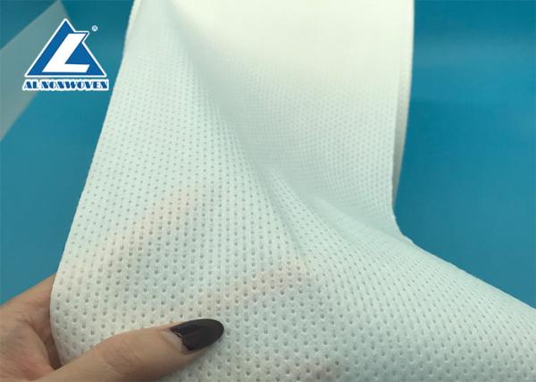 50 Gsm Soft Viscose Fabric , Elastic Breathable Nonwoven Fabric In White Color