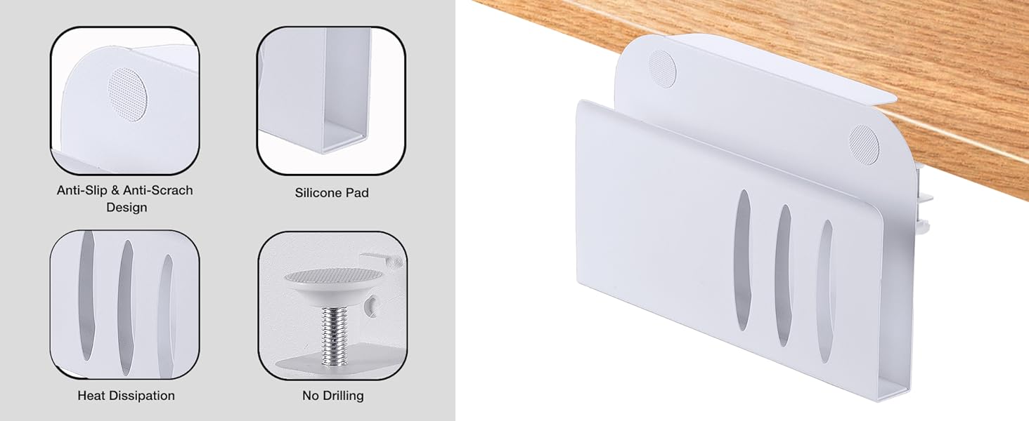 Table Side Storage for Perfect Standing Desk Cable Management Rack Single Tier Design