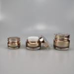 15g 30g 50g Round Gold Eco-Friendly Acrylic Cream Jar with Oblique Shoulder