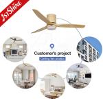 52 Inch Solid Wood Blades DC Motor LED Ceiling Fan Lighting for Home Office
