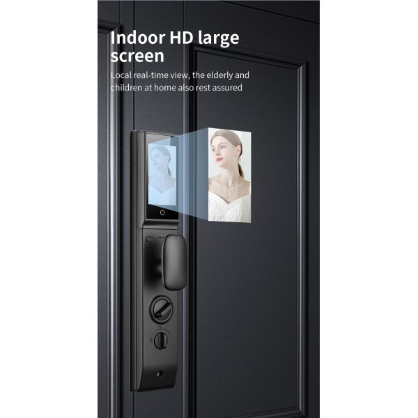 QLEUNG 3D Face Recognition Door Lock Fingerprint Card Code Access Tuya Active Video Calling WiFi Access Control Digital Lock