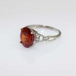 White Gold Plated 925 Silver Jewelry 8mmx10mm Oval Red Cubic Zircon Ring(R77)