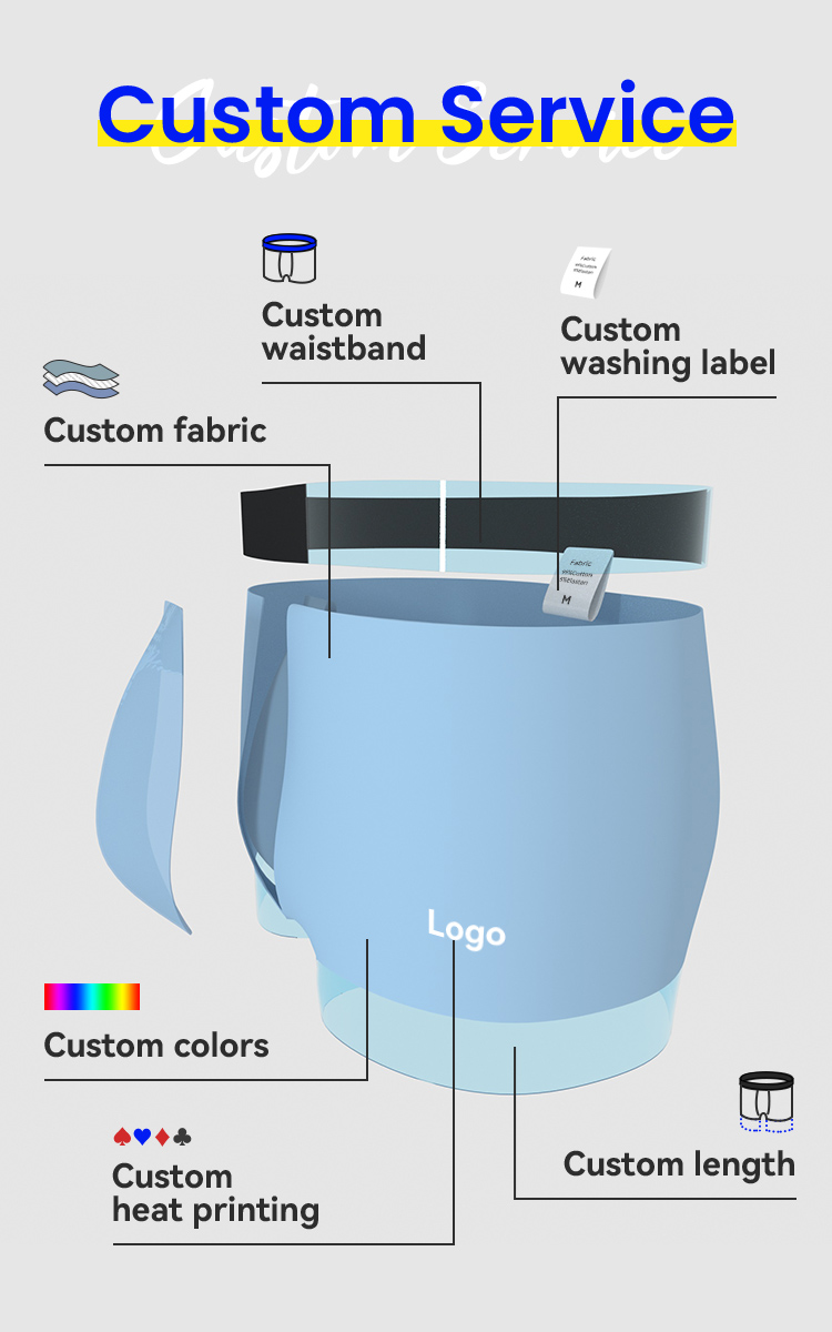Custom Logo Cotton Men Underwear Plus Size Breathable Boxer Briefs