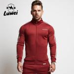 Slim Men Sportswear Set Cardigan Stand Collar Zipper Plus Size Tracksuit