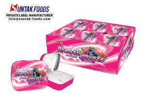 Wholesale Mix Berries Flavor Tin Box Candy , Sugarless Hard Sour Strawberry Candy from china suppliers