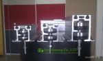 Melamine Finished Movable Partition Wall For Meeting Room, Wood Grain Color