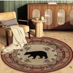 American Style Round Animal Pattern Carpet Living Room / Hotel Carpet