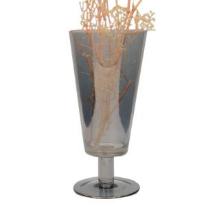 Wholesale Stemed Electroplated Grey Glass Candle Holder Centerpieces from china suppliers