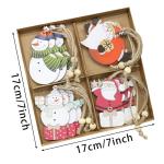 Decorative Christmas Engraved Wooden Gift Tags Set Box