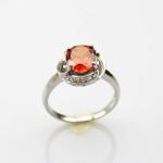 Women Jewelry 7mmx9mm Oval Red Cubic Zircon 925 Silver Ring(R183)