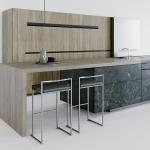 18mm Wood Island Kitchen Cabinets With Painted Island And Cultery Drawer SGS