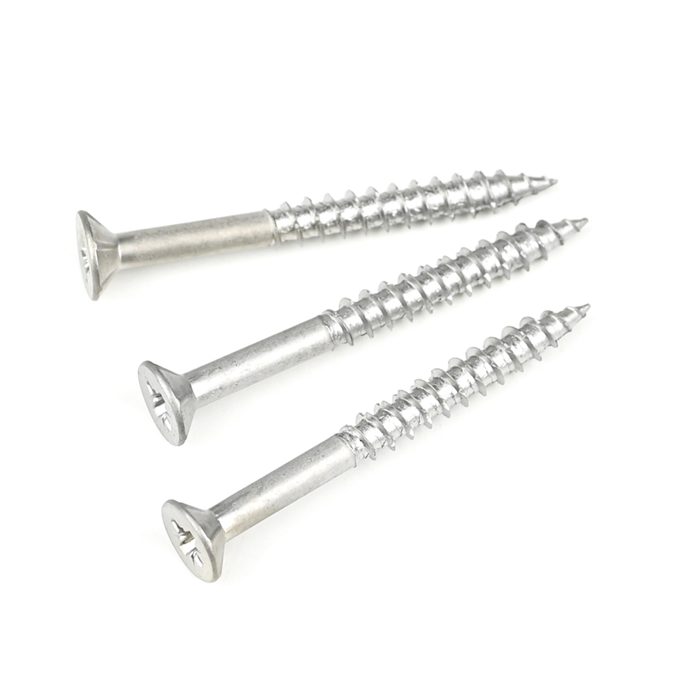 SUS410 Pozidriv 50mm Flat Head Chipboard Screw for Cement Fiberboard Installation