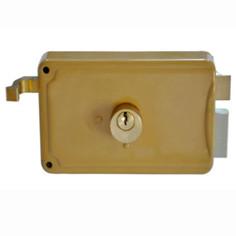 Wholesale Steel Door Yellow Security Rim Lock Brass Cylinder With 4 Iron Keys from china suppliers