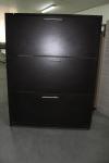 Custom Made Black Wooden Shoe Cabinet / MDF Panels Tall Narrow Wooden Shoe Rack